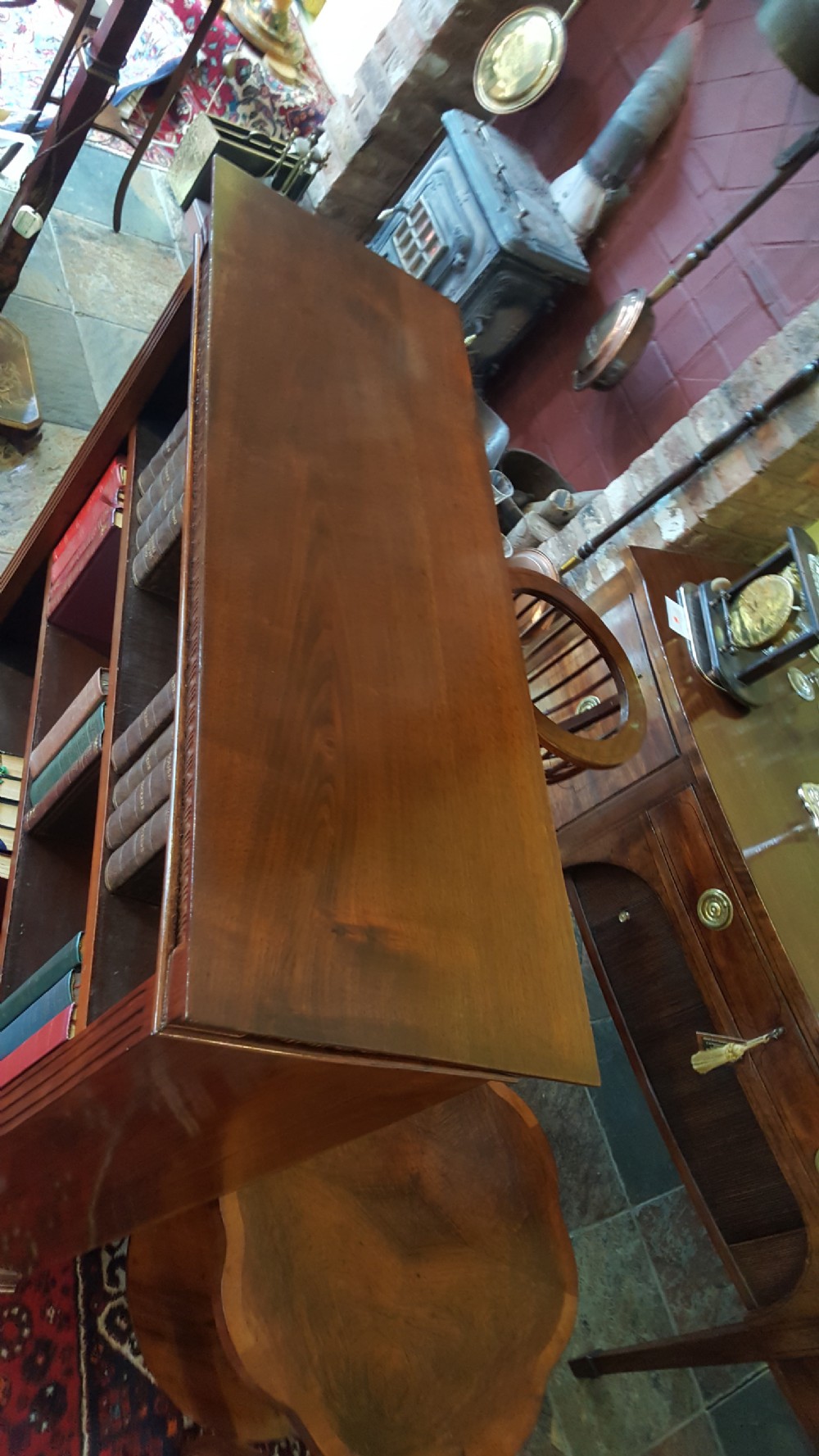 Edwardian Walnut Open Bookcase  View III