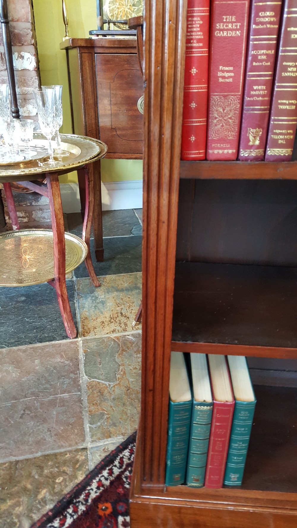 Edwardian Walnut Open Bookcase  View IV