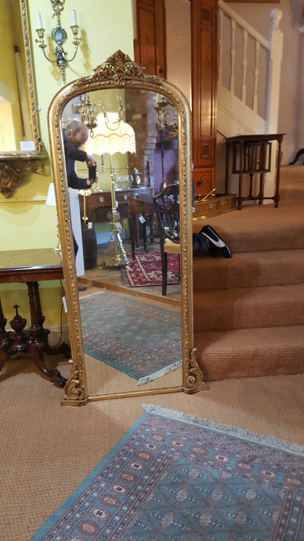 19th Century giltwood and gesso framed pier mirror View II