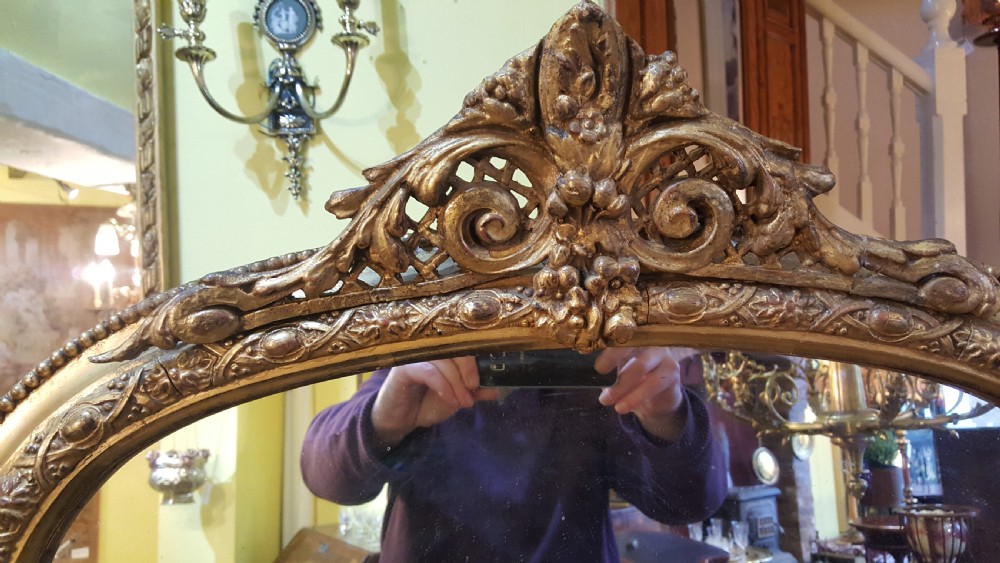 19th Century giltwood and gesso framed pier mirror View III