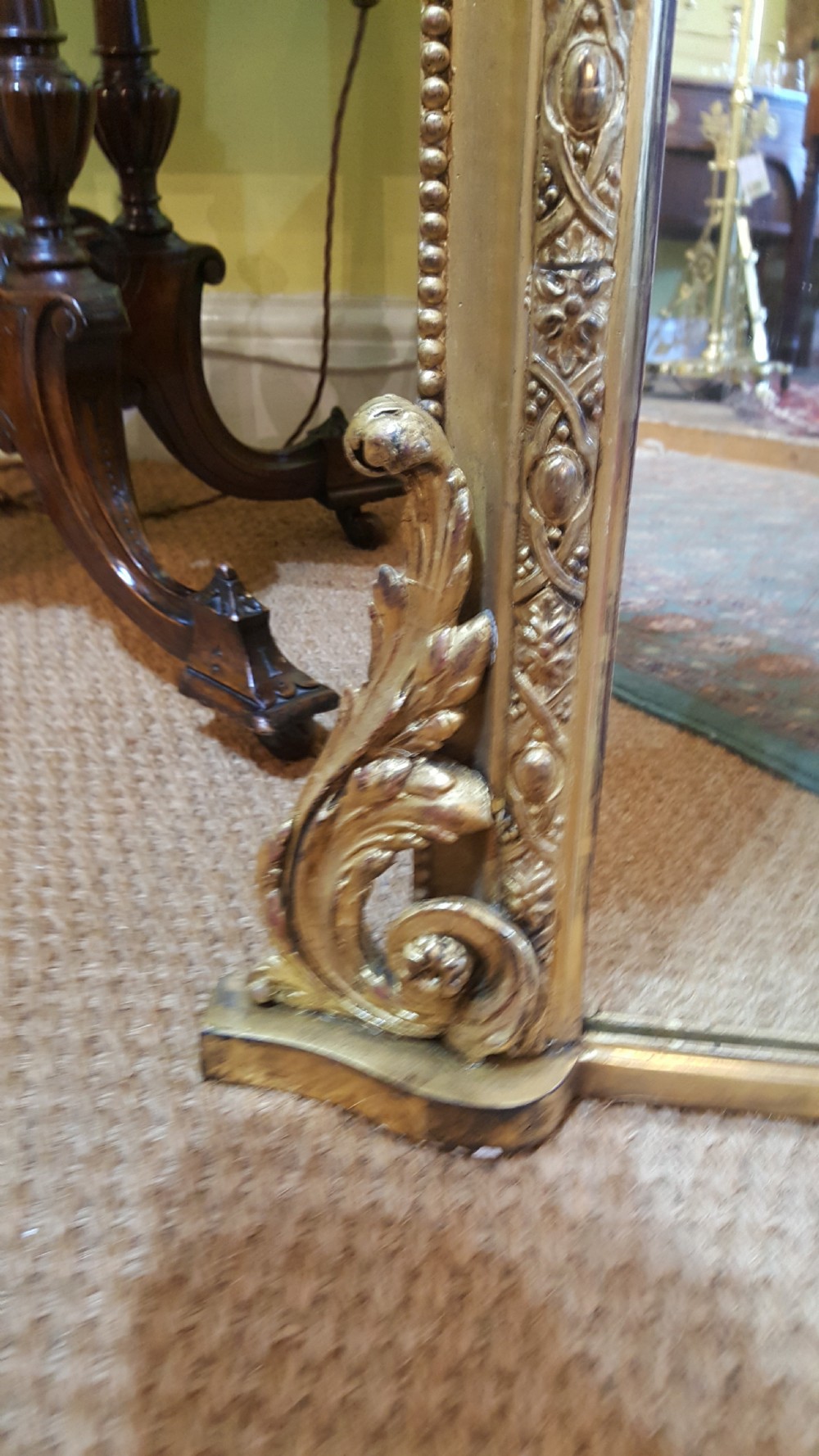 19th Century giltwood and gesso framed pier mirror View V