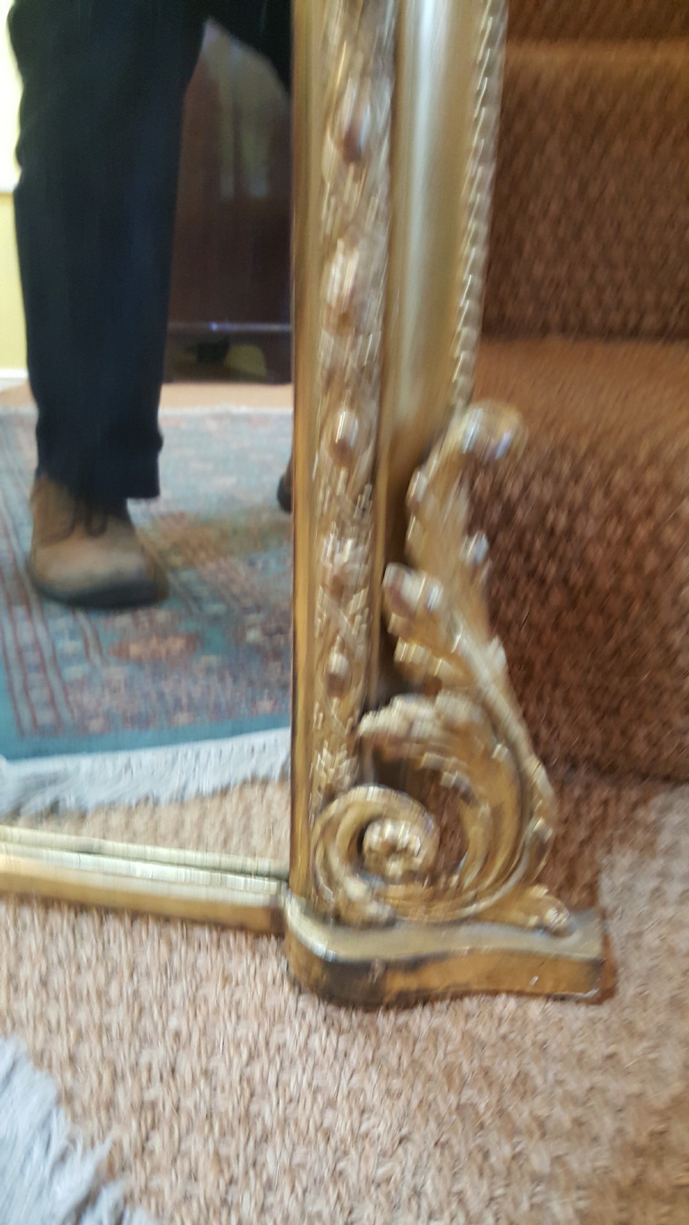 19th Century giltwood and gesso framed pier mirror View VI