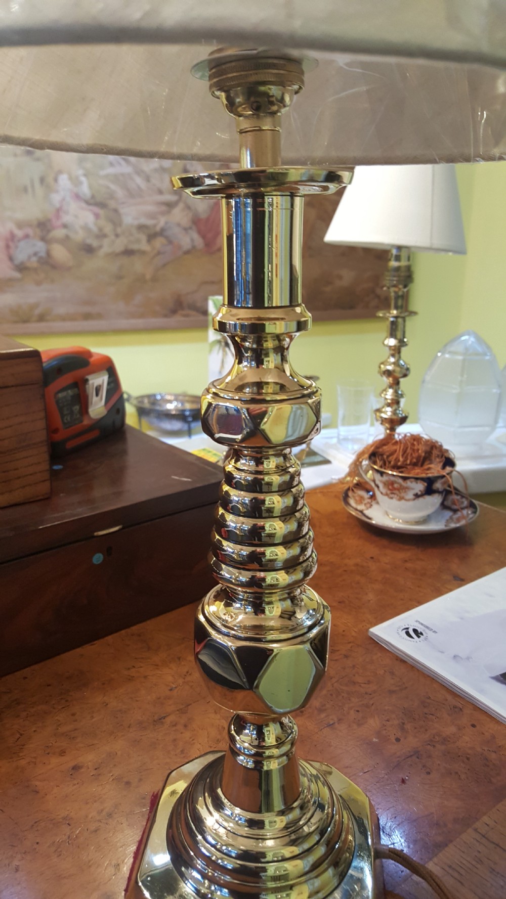 Pair of Large Edwardian Brass Candlesticks View III