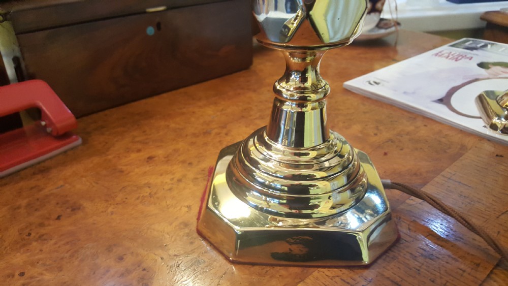 Pair of Large Edwardian Brass Candlesticks View V