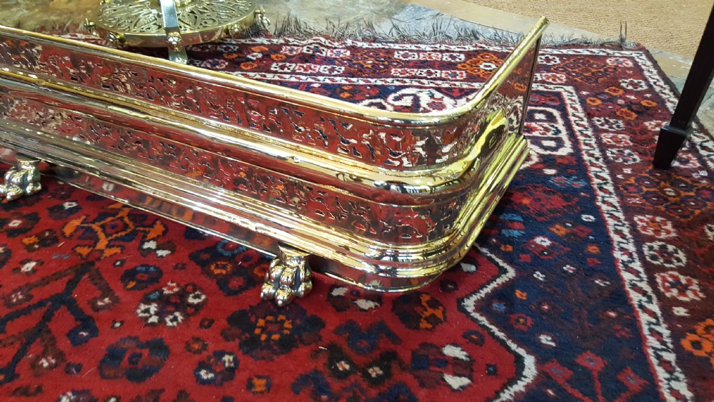 Late Victorian Pierced Brass Fender View II