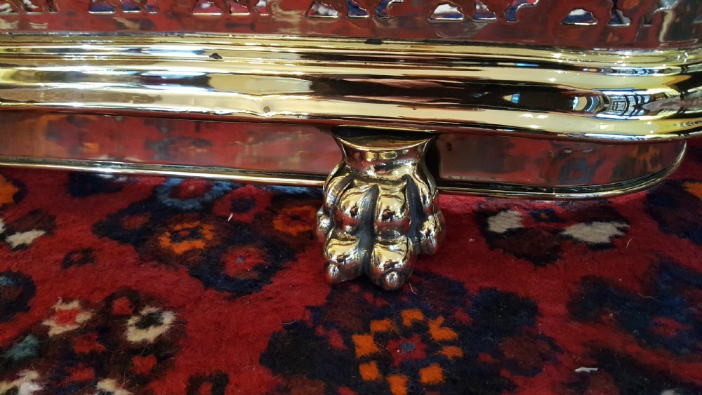 Late Victorian Pierced Brass Fender View III