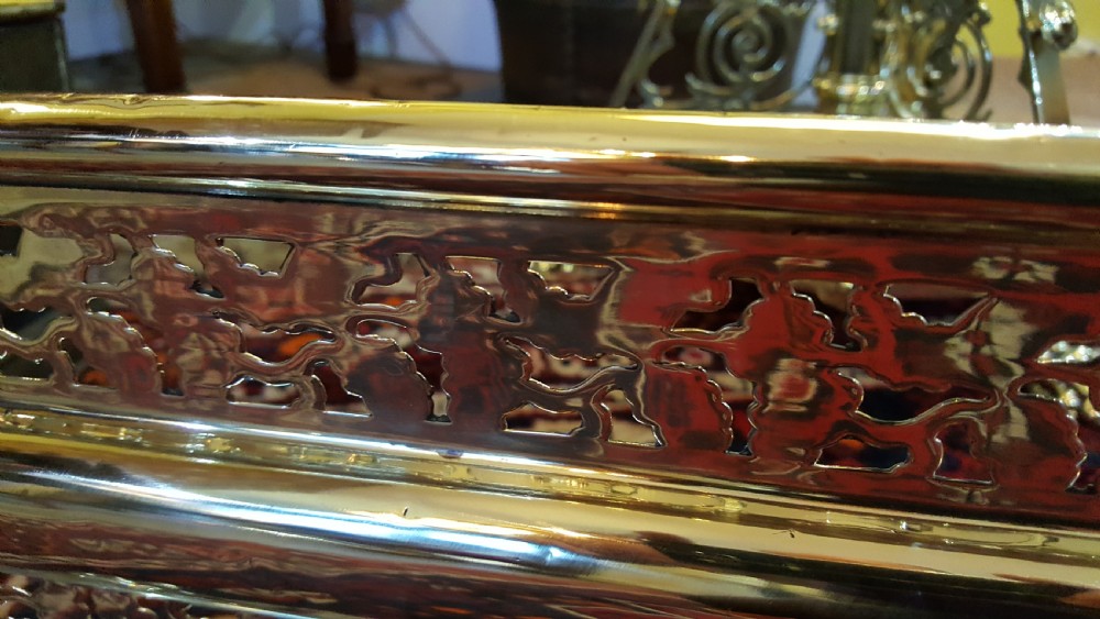 Late Victorian Pierced Brass Fender View IV