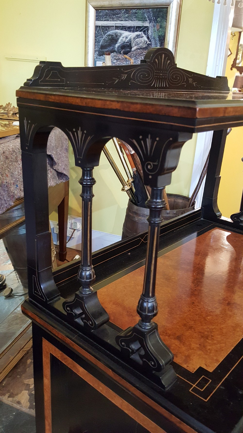 Late Victorian Amboyna and Ebonised Music Cabinet View IV