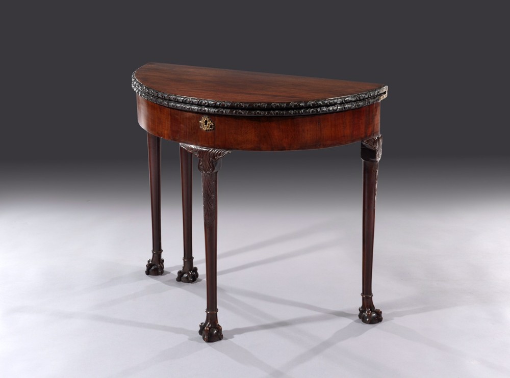 George II Mahogany Fold Over Card Table