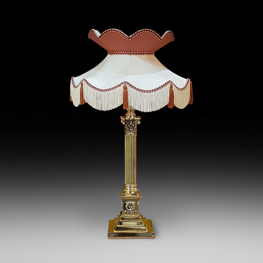 Late 19thC Brass Table Lamp