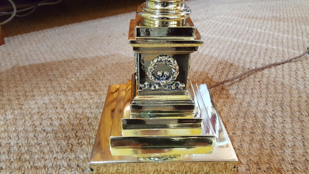 Late 19thC Brass Table Lamp View II