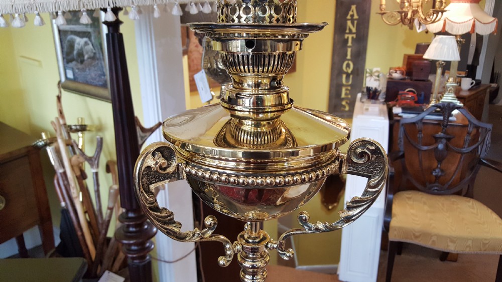 Victorian Oil Standard Lamp - converted to electric View III