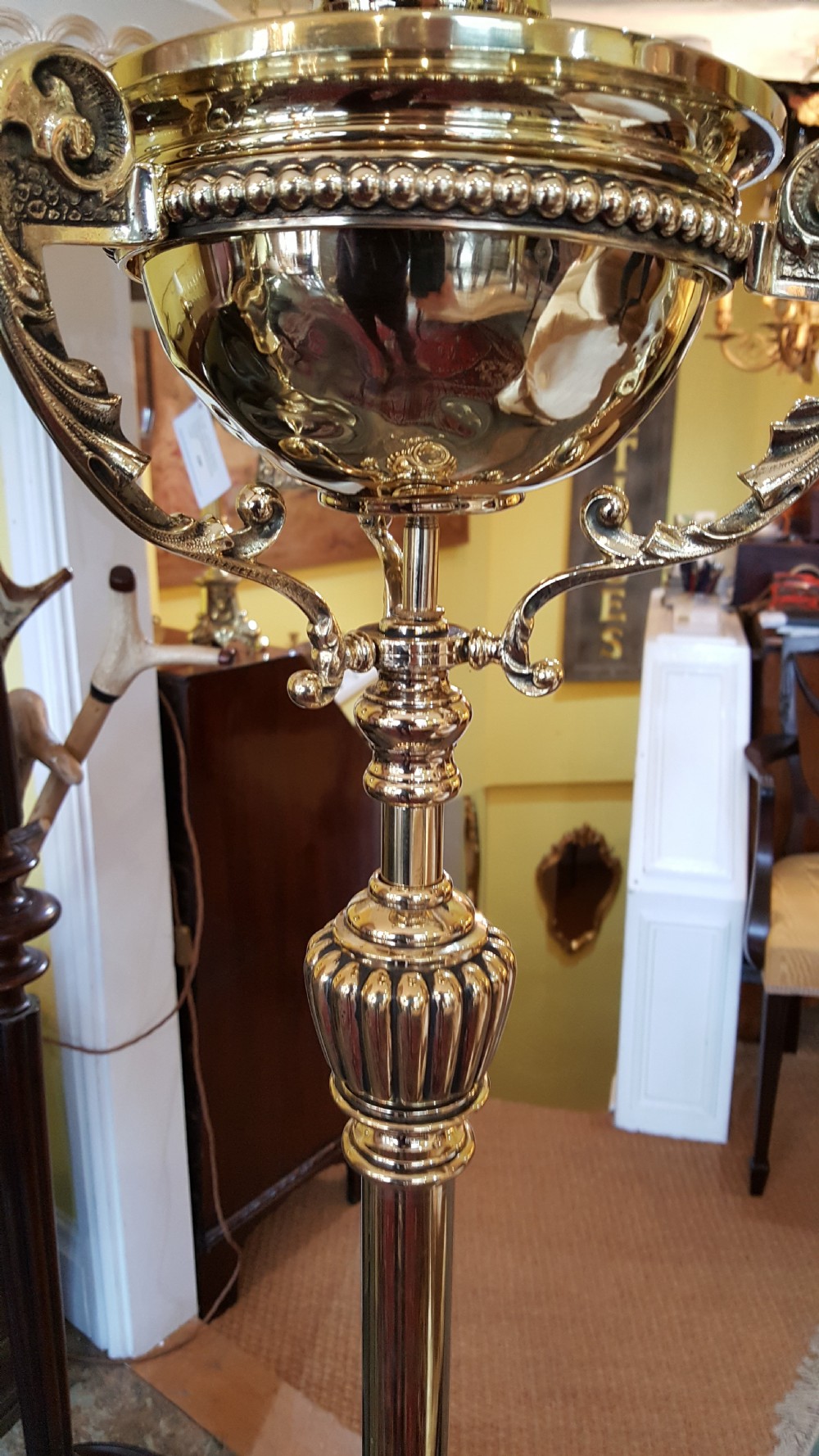 Victorian Oil Standard Lamp - converted to electric View IV