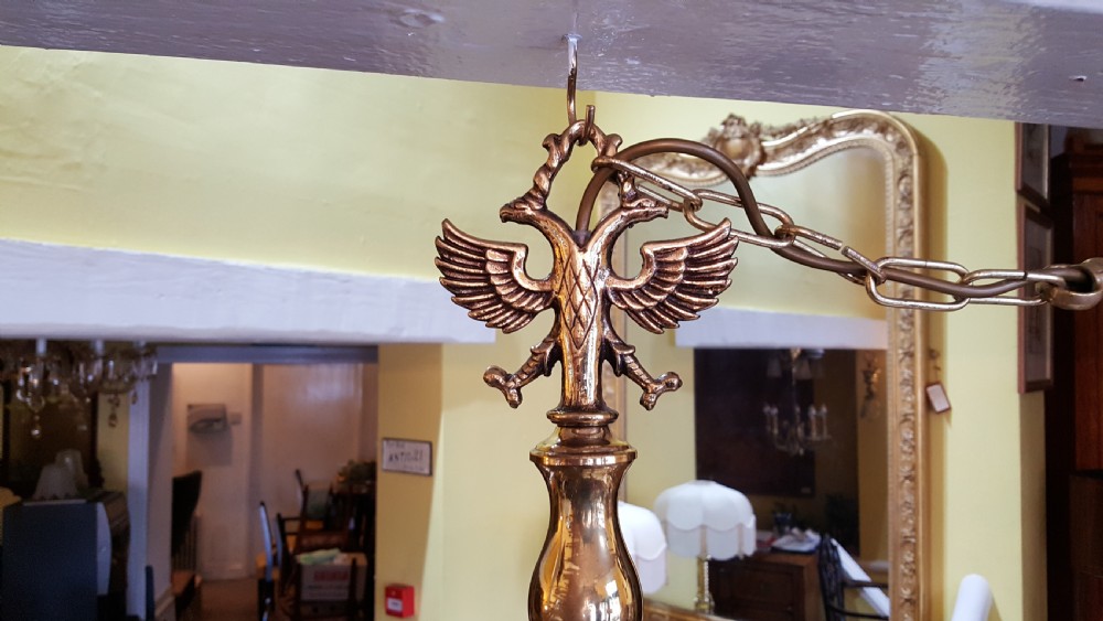 Dutch brass six branch chandelier View II