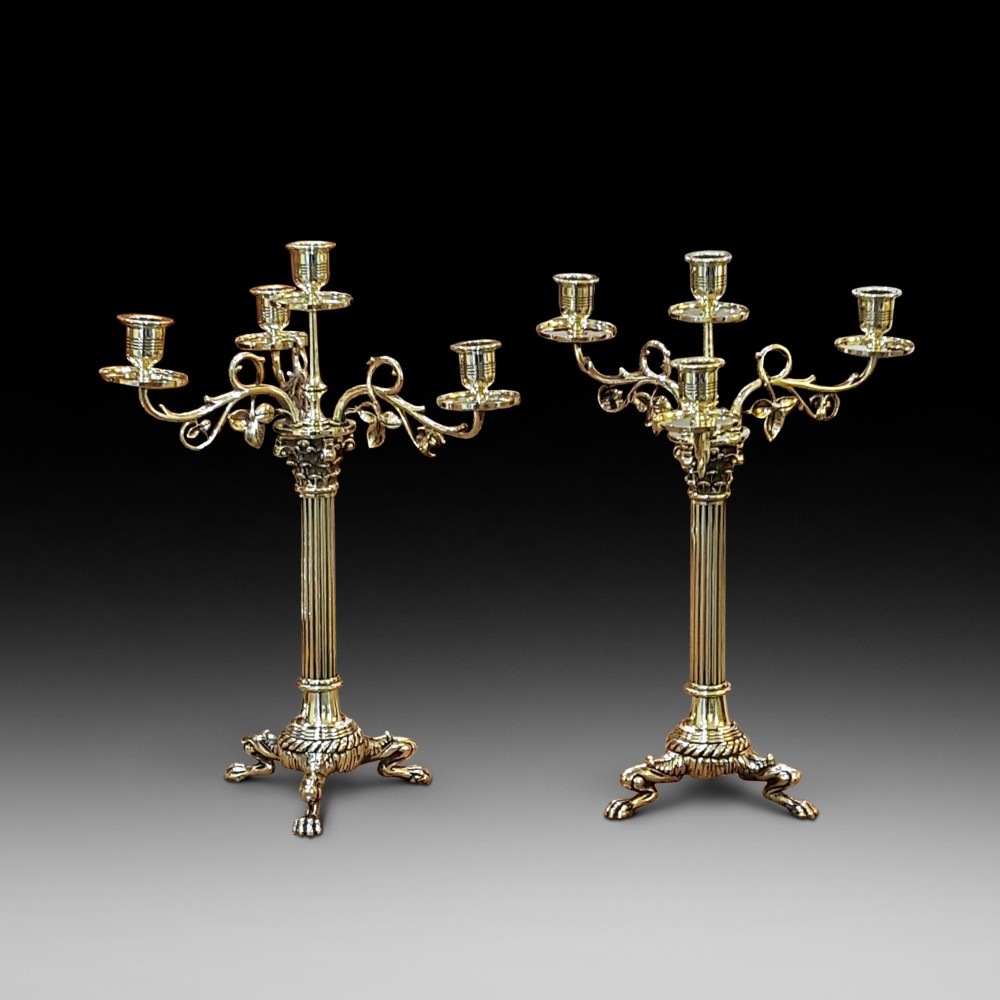 Pair of Victorian Brass Candelabra 