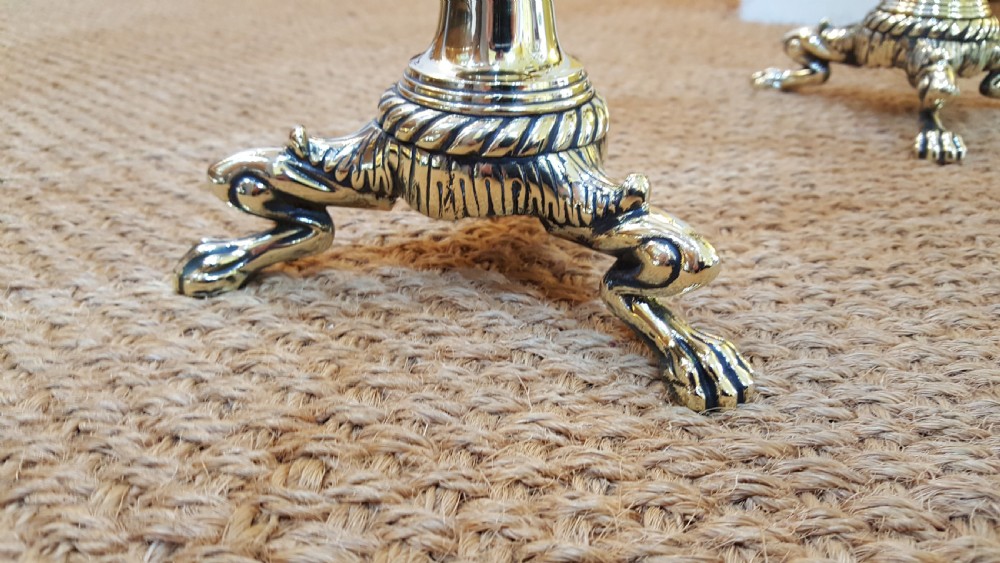 Pair of Victorian Brass Candelabra  View III