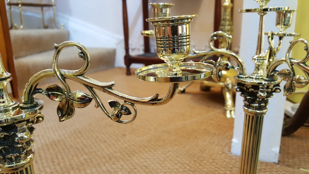 Pair of Victorian Brass Candelabra  View IV