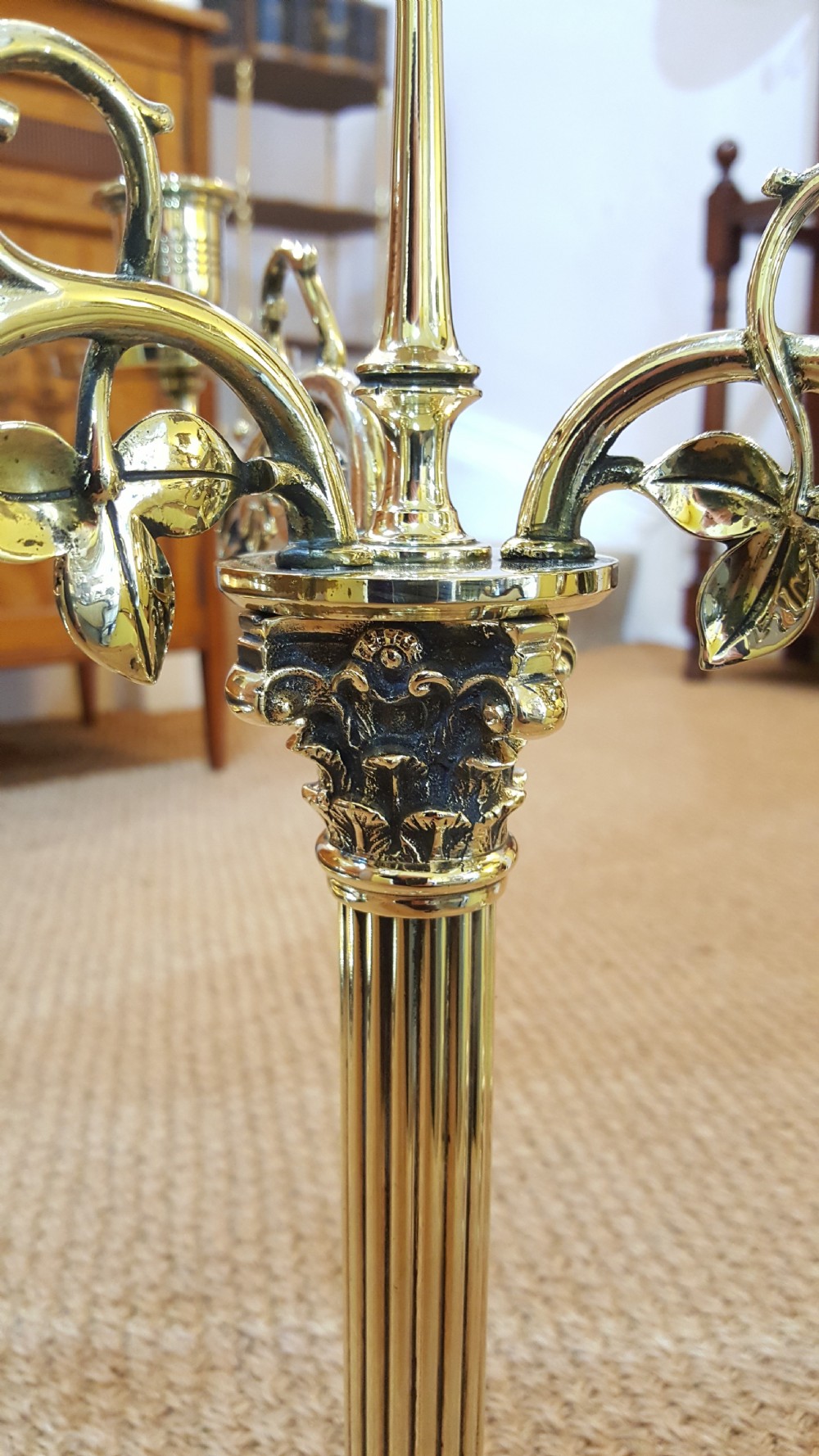 Pair of Victorian Brass Candelabra  View VI