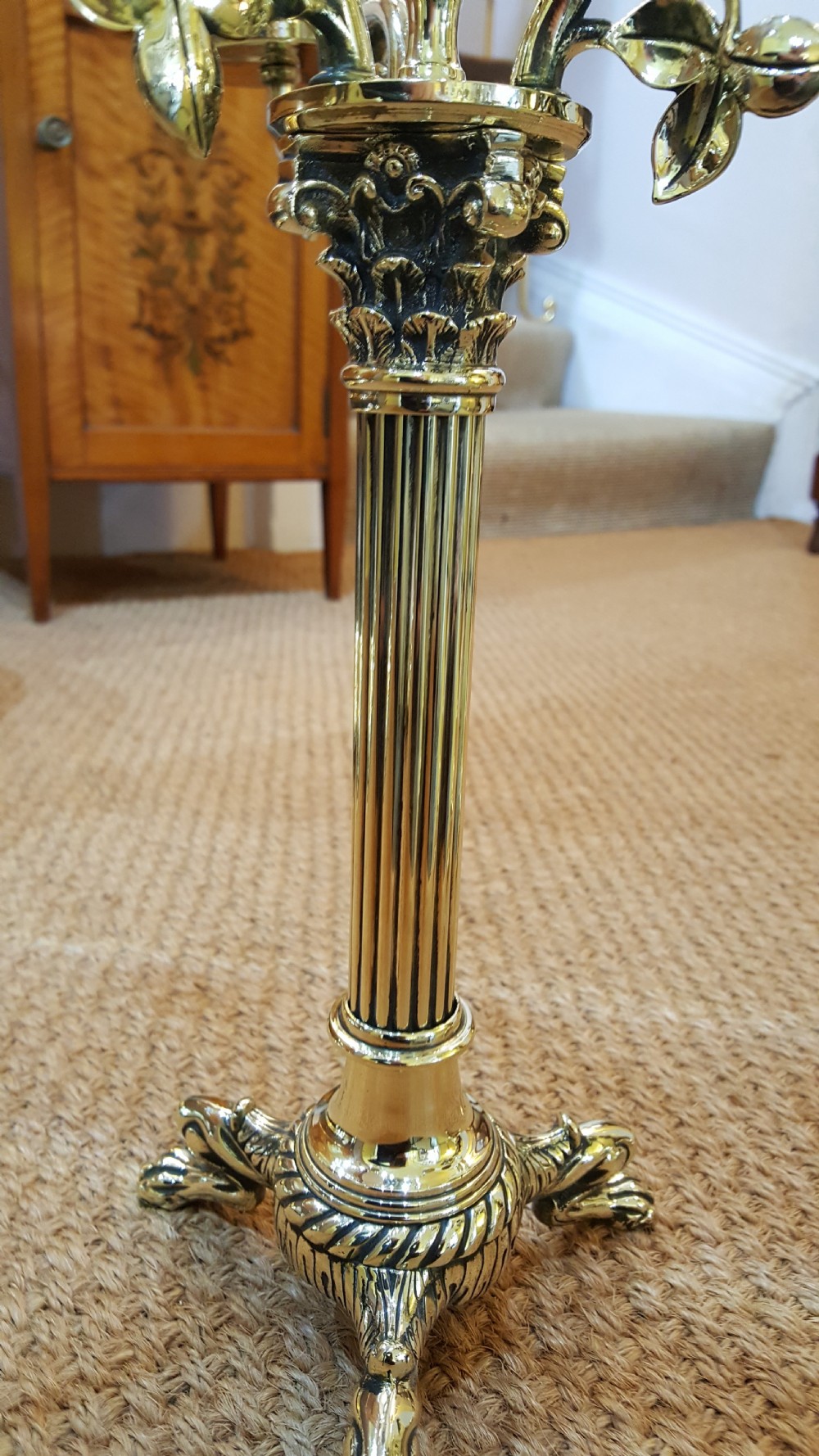 Pair of Victorian Brass Candelabra  View VII