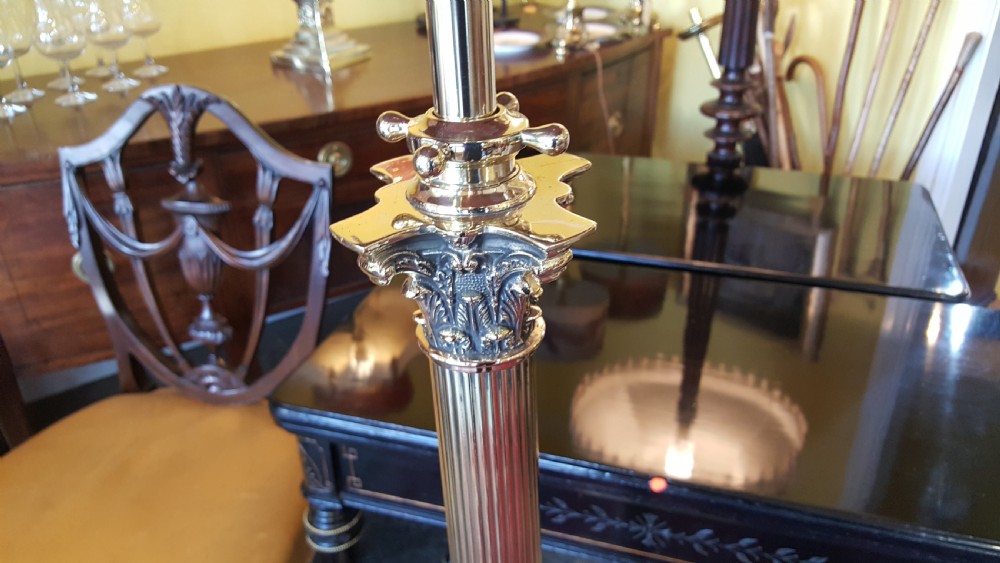 Victorian Brass Standard Extending Oil Lamp View II
