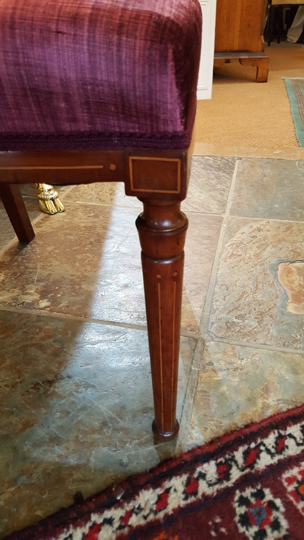 Pair of Edwardian Mahogany and Marquetry Chairs View III