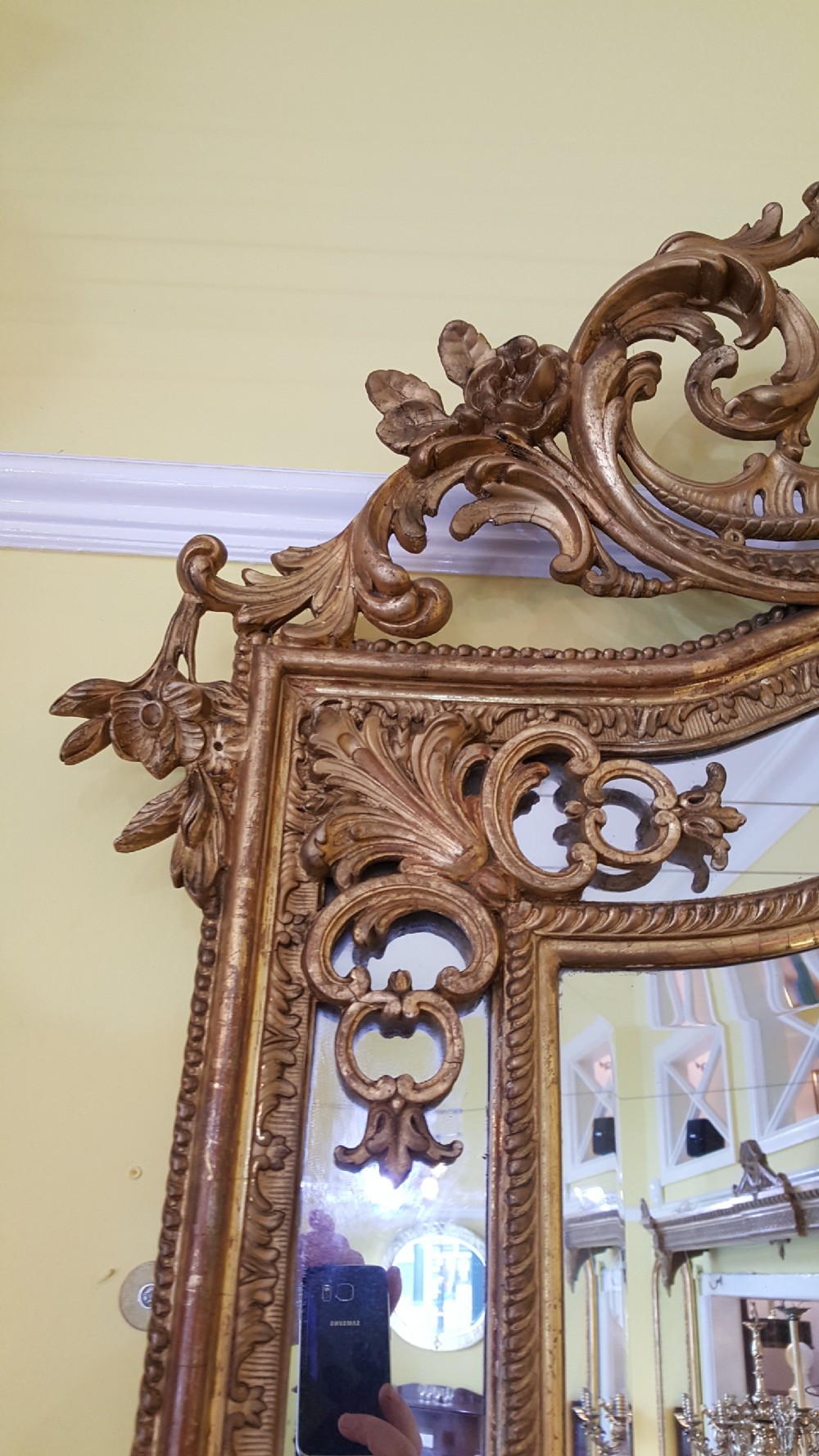 High Victorian Giltwood and Gesso Framed Mirror  View III