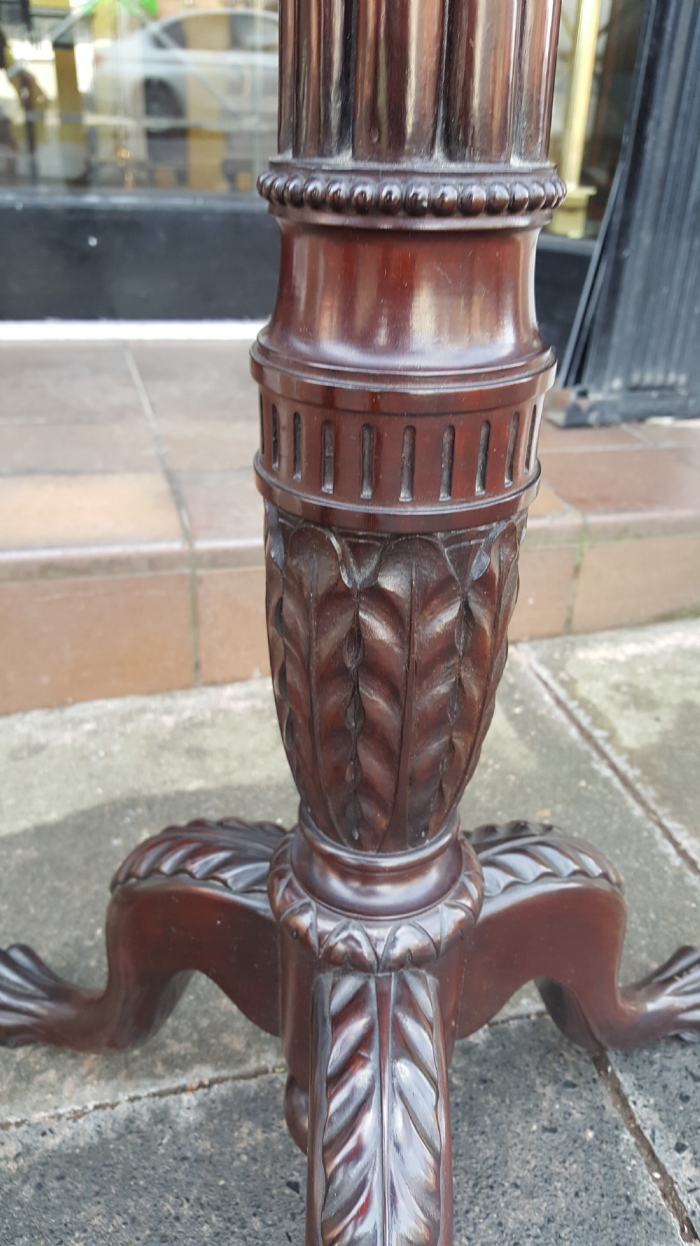 Edwardian mahogany torchere View III