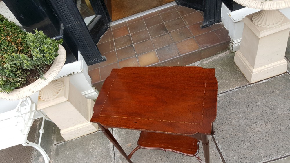 Edwardian Mahogany Shaped Side Lamp Table View II