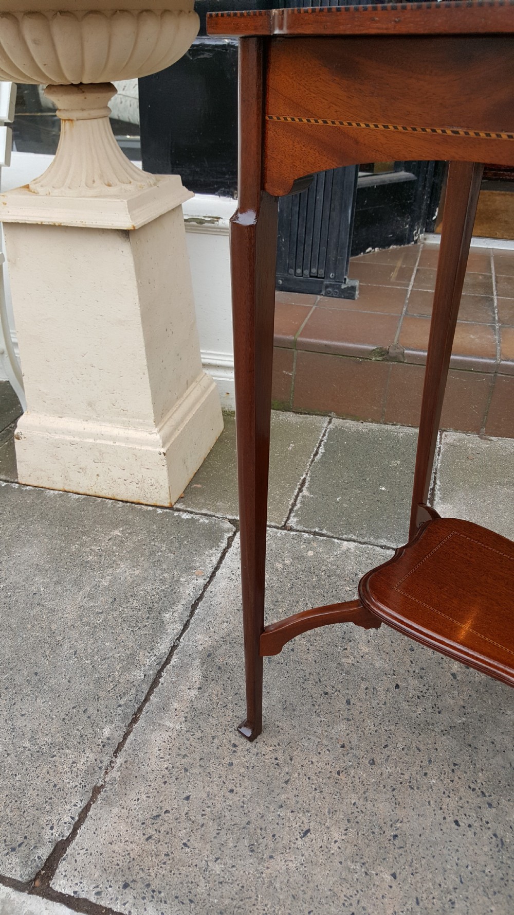 Edwardian Mahogany Shaped Side Lamp Table View IV