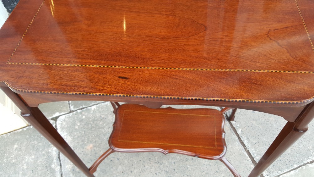 Edwardian Mahogany Shaped Side Lamp Table View V