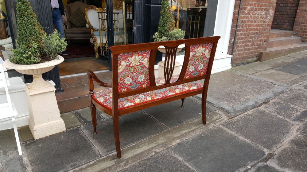 Arts and Crafts Mahogany 2 Seater Settee View VIII