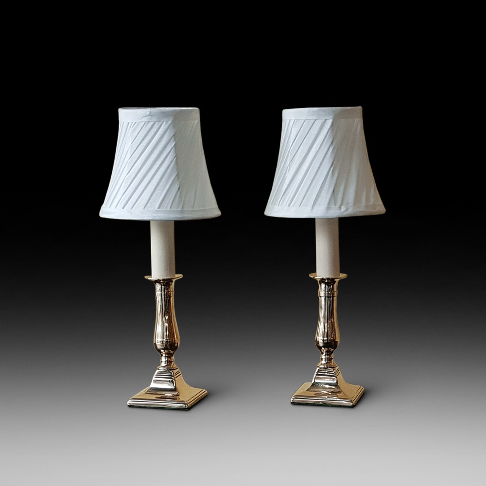 Pair of 1920's Brass Candle Sticks converted to Electric