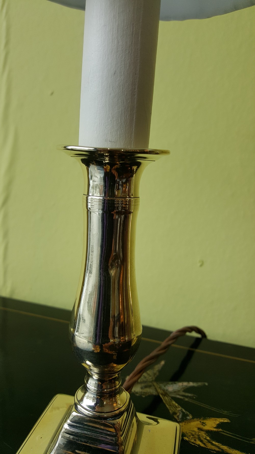 Pair of 1920's Brass Candle Sticks converted to Electric View III