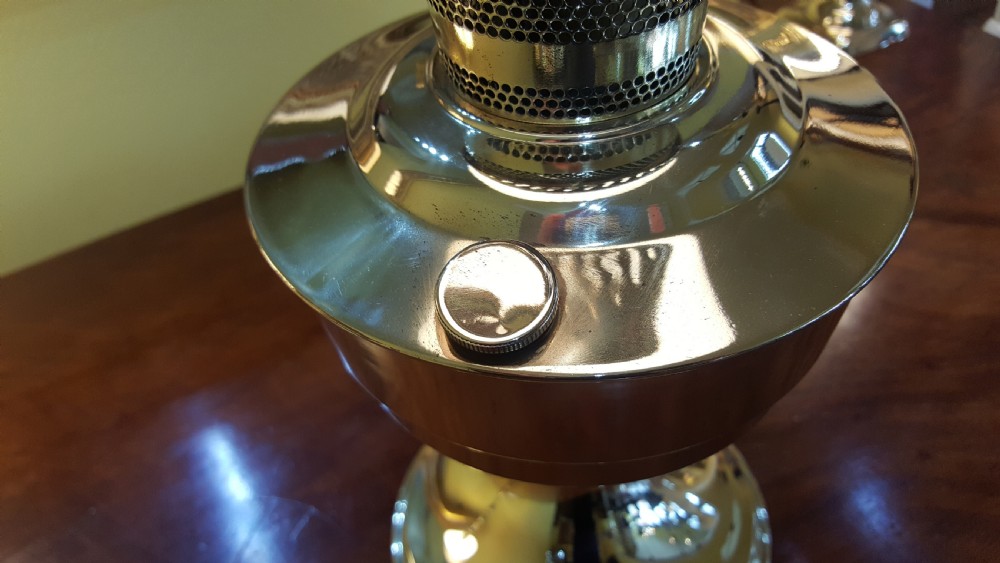 Brass Parafin Lamp - converted to electric View III