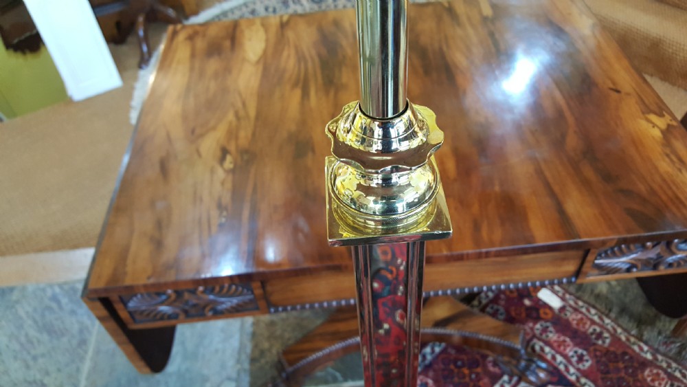 Late 19thC Brass Lamp Standard View V