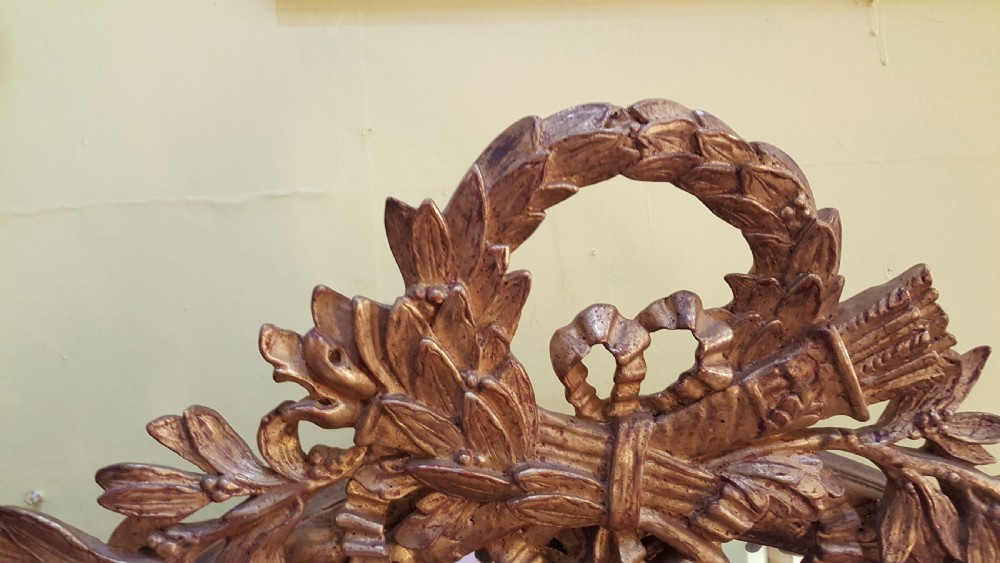Victorian gilt wood oval wall mirror  View II