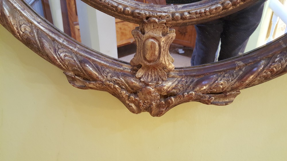 Victorian gilt wood oval wall mirror  View IV