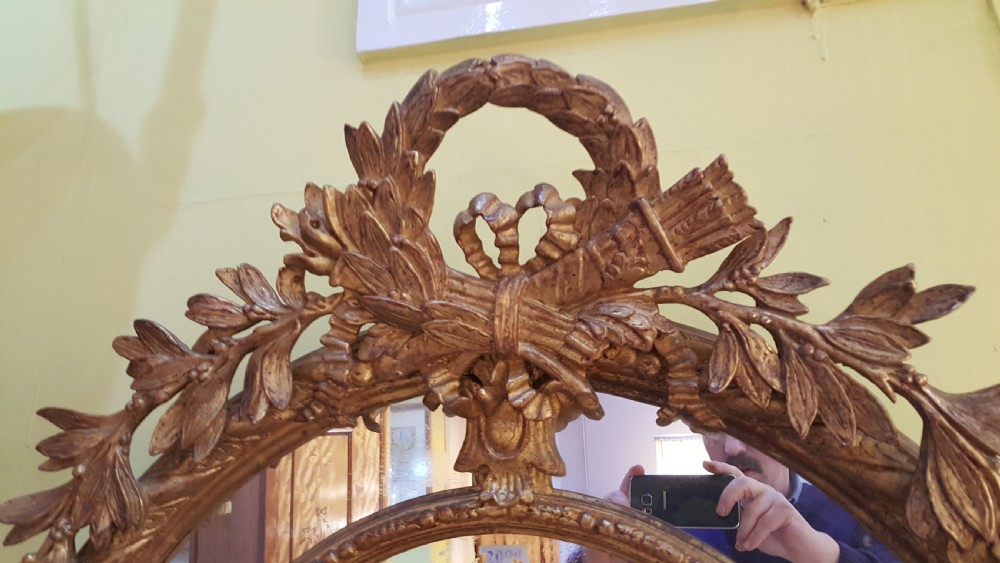 Victorian gilt wood oval wall mirror  View VI