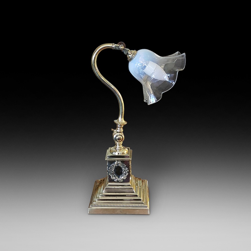 Edwardian Brass Desk Lamp 