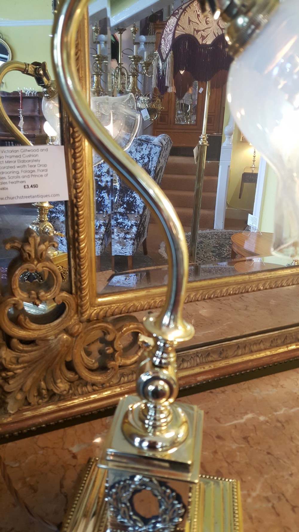 Edwardian Brass Desk Lamp  View III