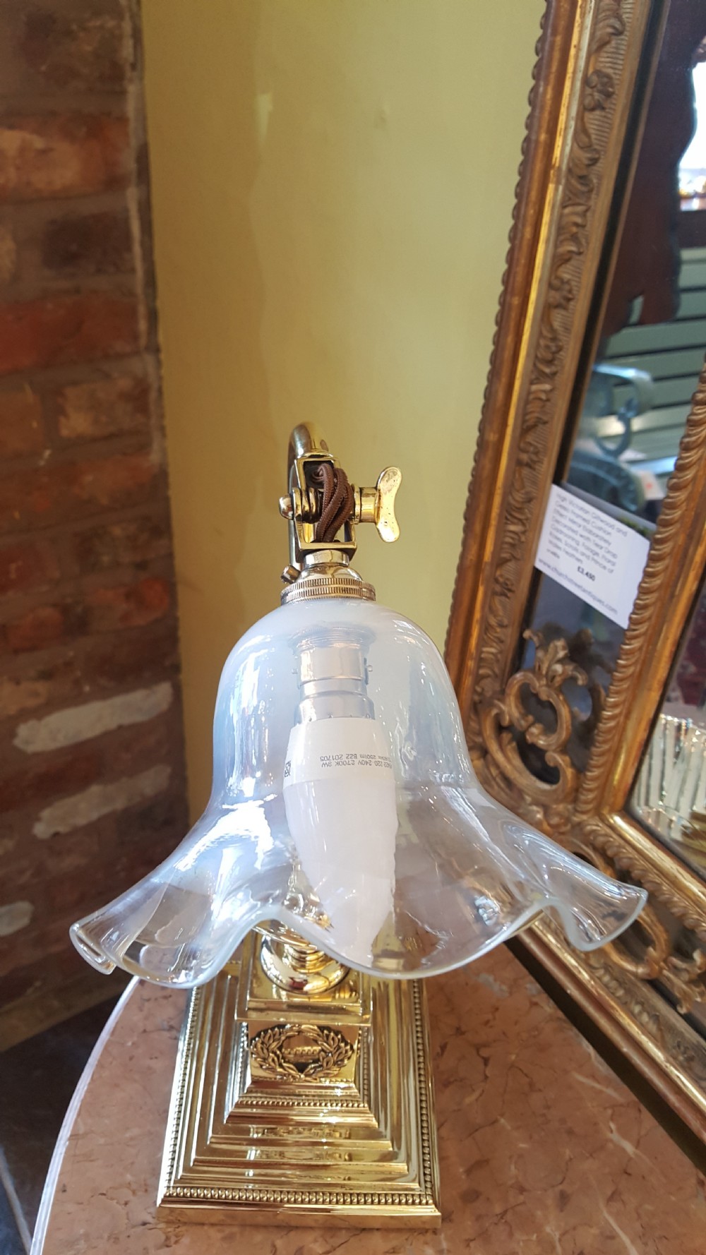 Edwardian Brass Desk Lamp  View IV