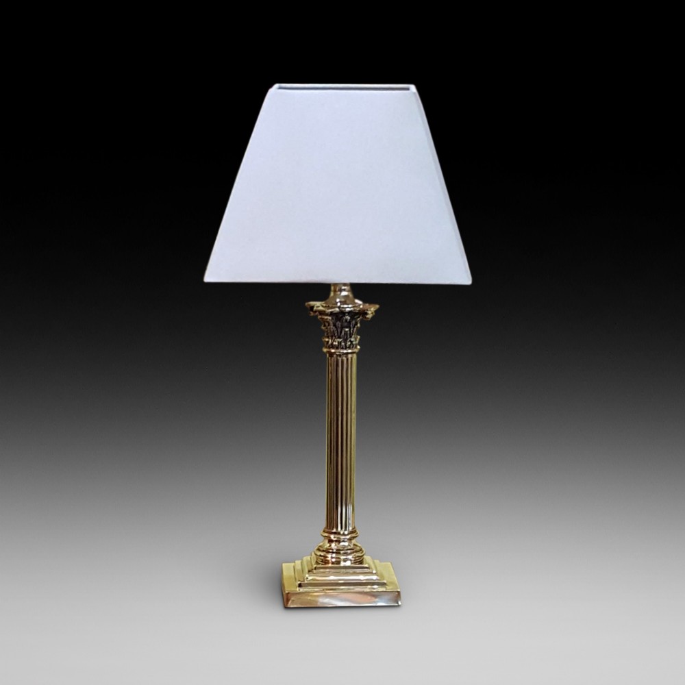 Edwardian Brass Corinthian Column Table Lamp