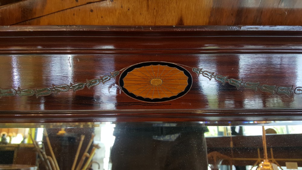 Late 19thC Mahogany Overmantle Mirror View II