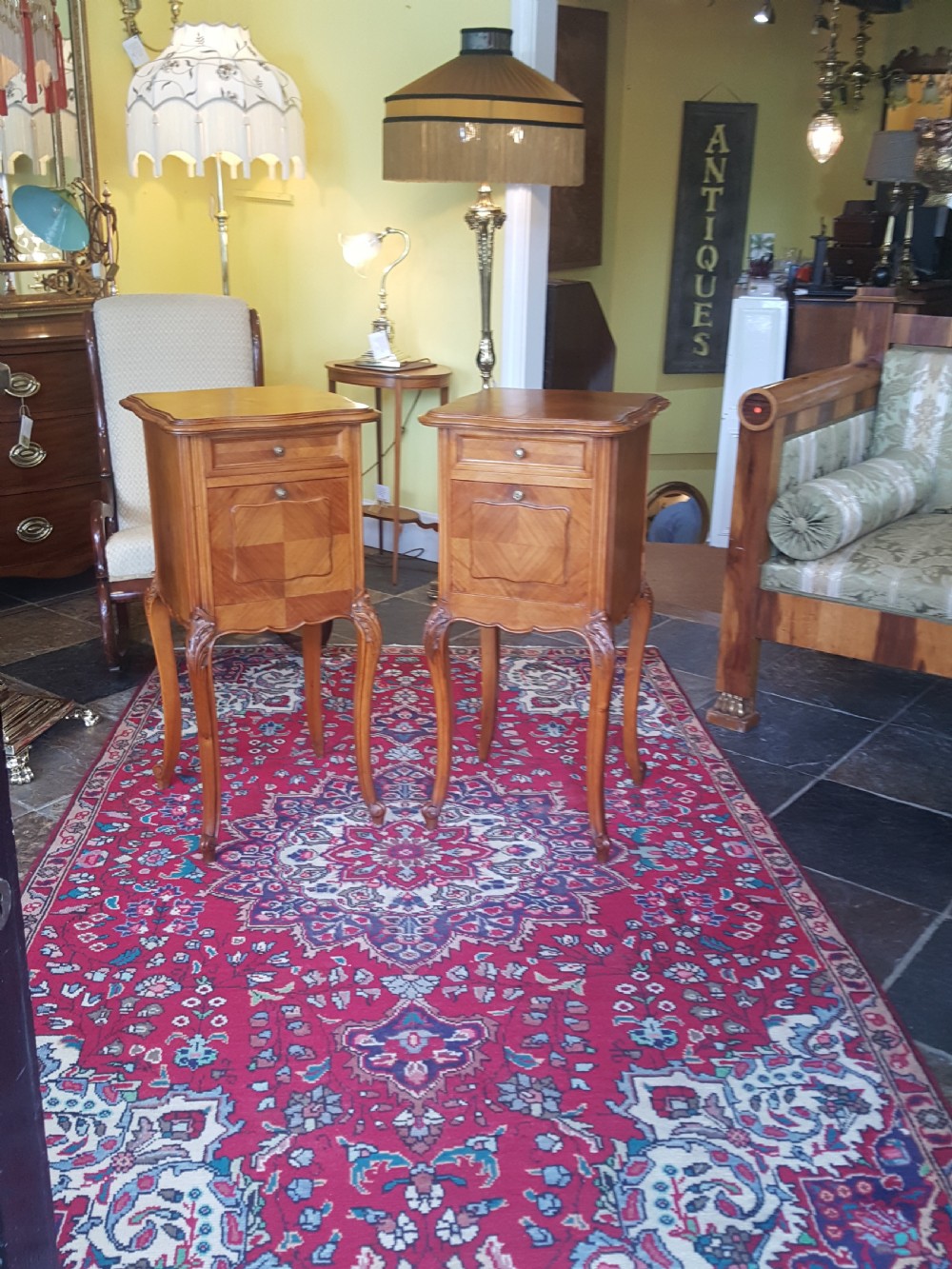Pair of French Walnut Bedside Cabinets View II