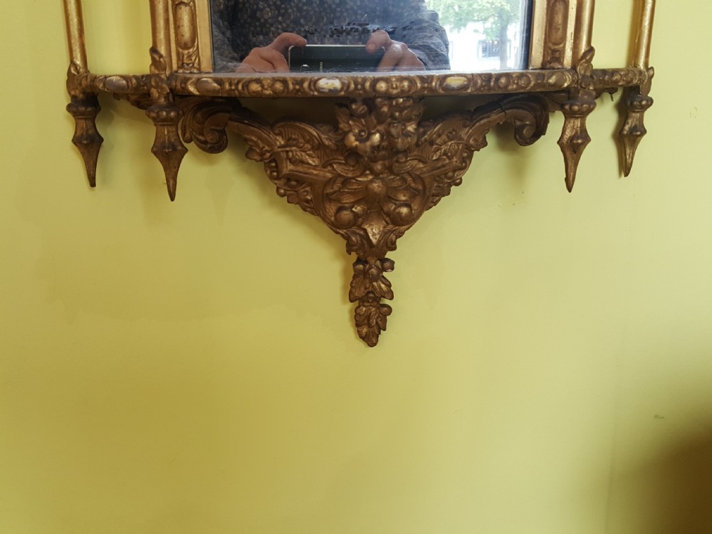 Victorian gilt gesso mirrored shelves View II