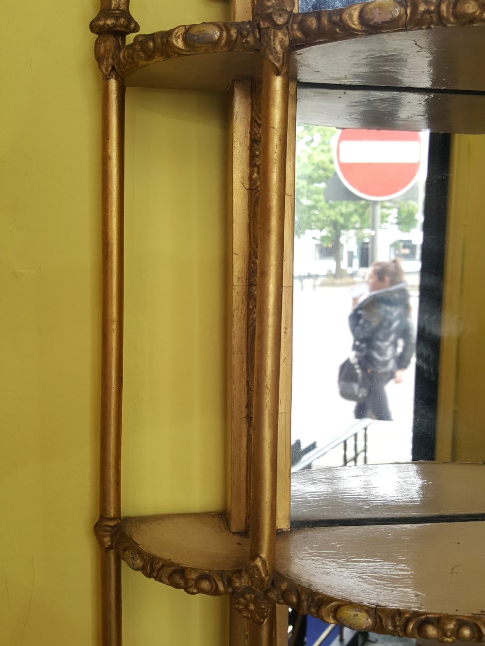 Victorian gilt gesso mirrored shelves View V