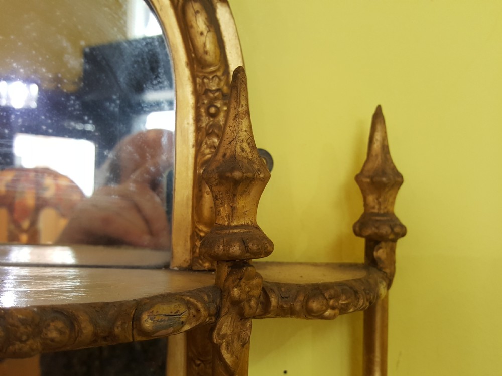 Victorian gilt gesso mirrored shelves View VI