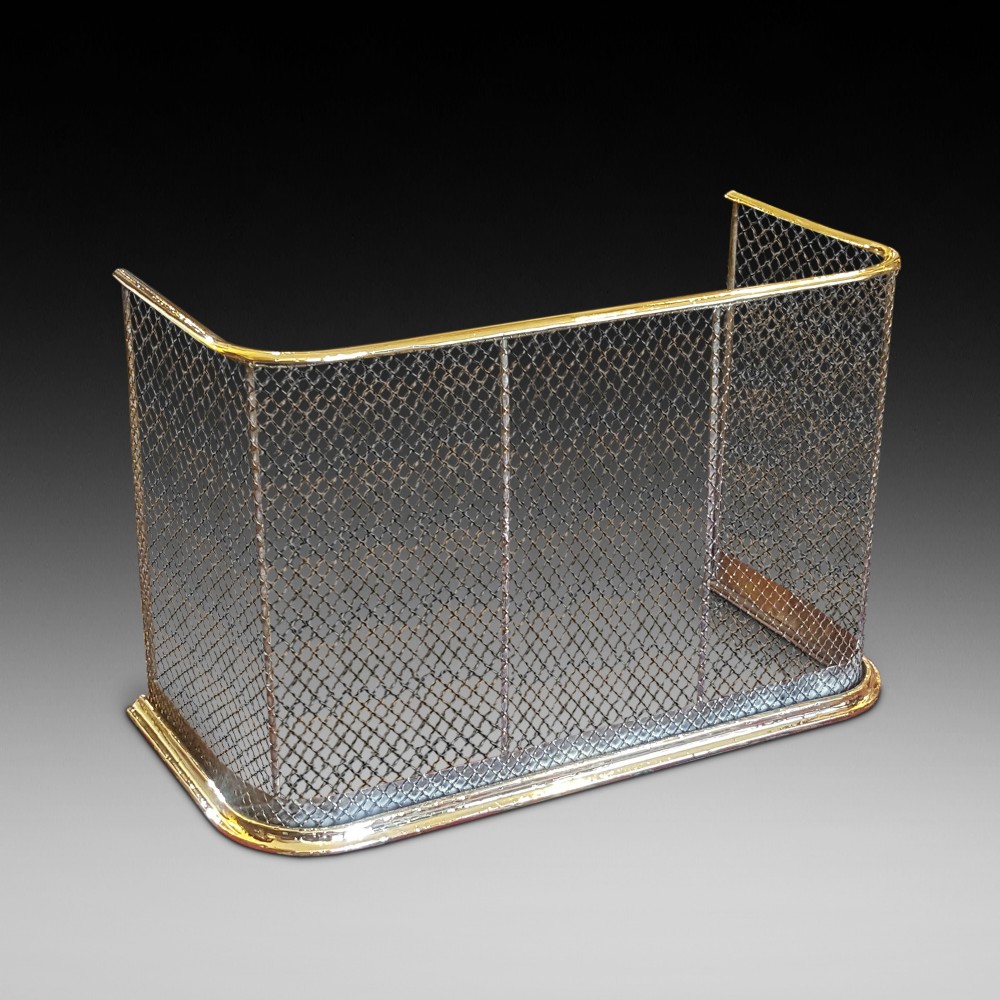 19thC brass nursery fire guard