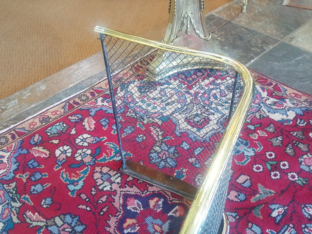 19thC brass nursery fire guard View II