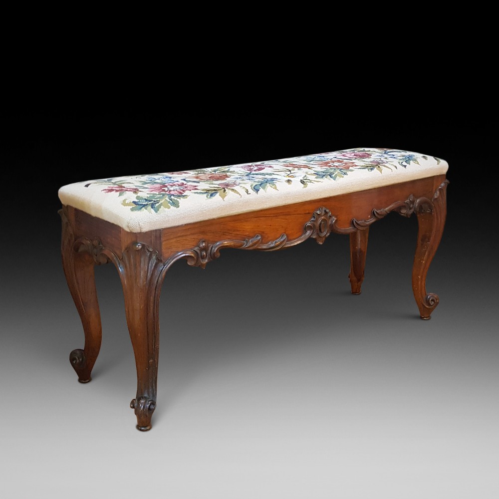 Victorian rosewood window seat
